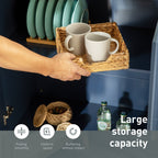 Sophia & William Kitchen Island Cart with Drop-Leaf and Rubber Wood Top, Rolling Kitchen Trolley Cart with Large Storage Cabinet