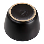 Stoneware Dinnerware 16 Piece Set in Black with Gold Rim