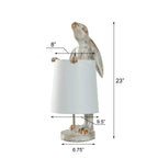 StyleCraft Malta White Washed Light Copper Rabbit Desk Lamp