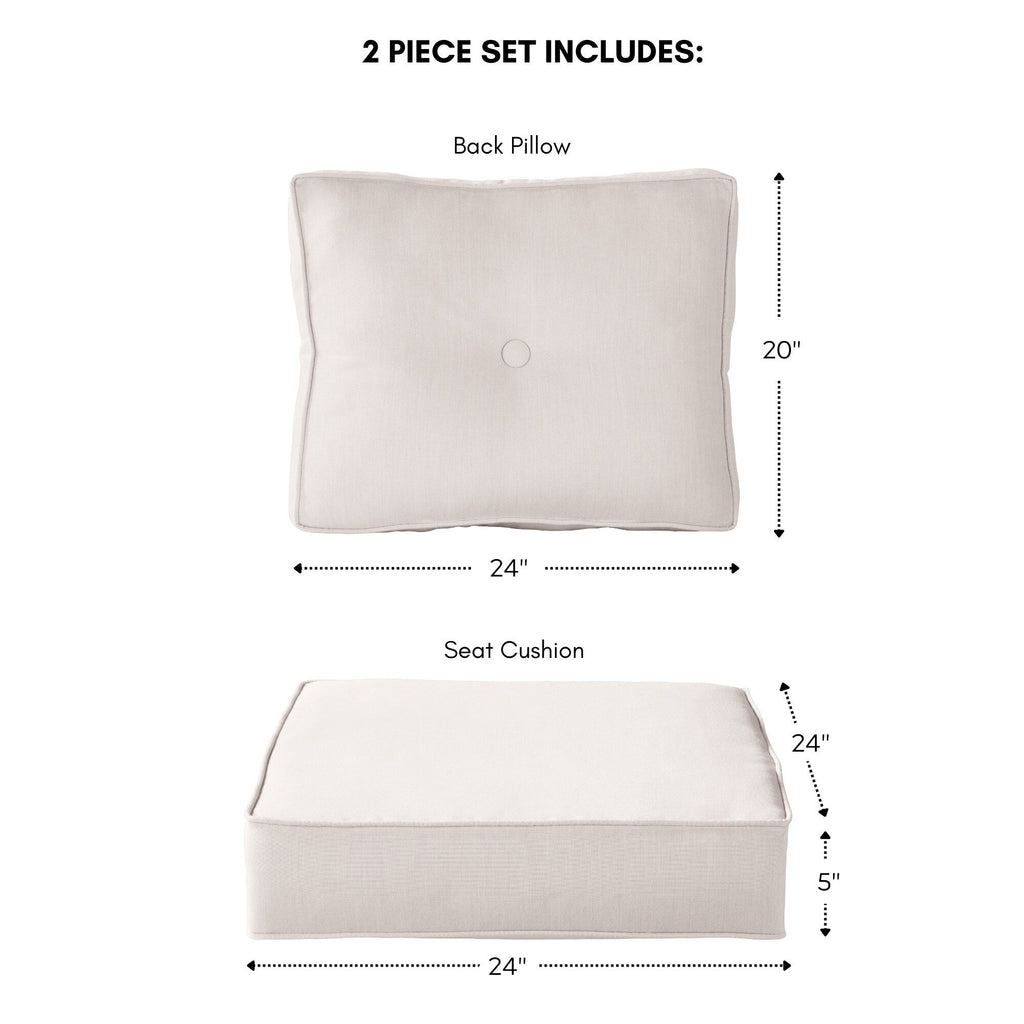 Sunbrella 2-Piece Premium Deep Seat Outdoor Cushion Set