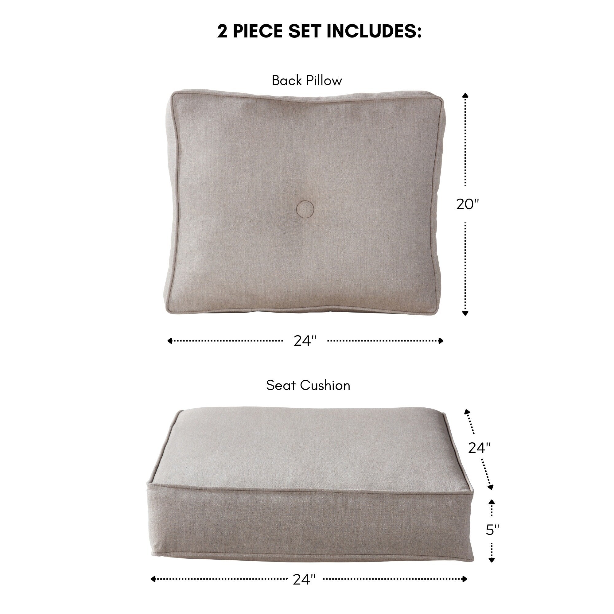 Sunbrella 2-Piece Premium Deep Seat Outdoor Cushion Set