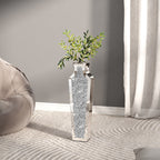 Tall Crushed Diamond Floor Vase