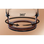 Leather Swivel Recliner with Matching Storage Ottoman