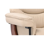 Leather Swivel Recliner with Matching Storage Ottoman