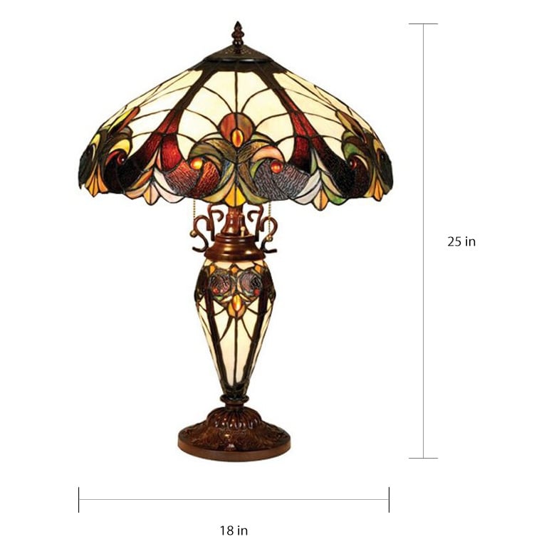 Tiffany Style Victorian 2+1-light Table Lamp