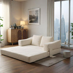 70.87 Upholstered Convertible Sleeper Sofa, Convertible Chair Floor Couch Comfy Sofa for Living Room, Bedroom, Chenille Fabric