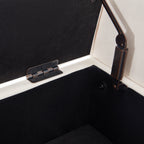 Upholstered Storage Bench Arm Bench Entryway Bench with Tufted Flip Top 50.4 Inches