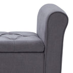 Upholstered Storage Bench Arm Bench Entryway Bench with Tufted Flip Top 50.4 Inches