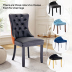 Upholstered Tufted Velvet Dining Chair with Solid Wood Legs Set of 6