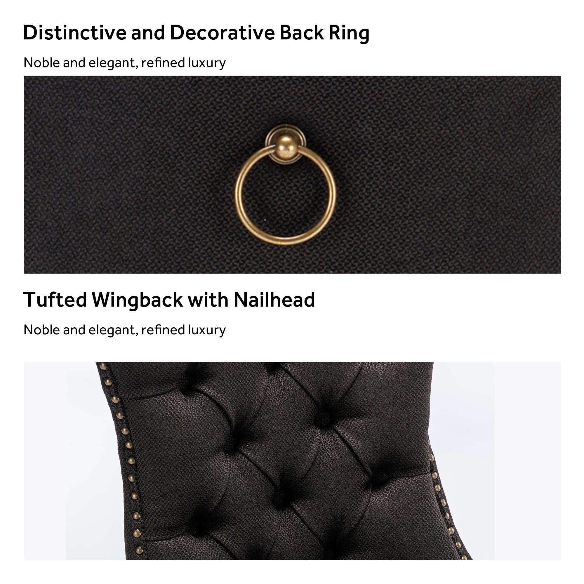 Upholstered Tufted Velvet Dining Chair with Solid Wood Legs Set of 6