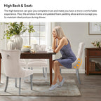 Upholstered Tufted Velvet Dining Chair with Solid Wood Legs Set of 6