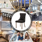 Upholstered Tufted Velvet Dining Chair with Solid Wood Legs Set of 6