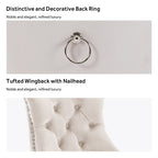 Upholstered Tufted Velvet Dining Chair with Solid Wood Legs Set of 6