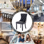 Upholstered Tufted Velvet Dining Chair with Solid Wood Legs Set of 6