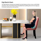 Upholstered Tufted Velvet Dining Chair with Solid Wood Legs Set of 6