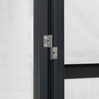 VEIKOUS Aluminum Walk-In Garden Greenhouse Kit with Adjustable Roof Vent and Lockable Door Grey