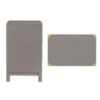 Valoria 3-Drawer Gold Accent Nightstand