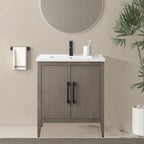 Vanity Art 20 or 24 or 30 Single Sink Bathroom Vanity Cabinet with Ceramic Top