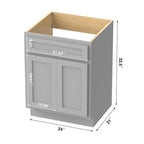 Vanity Art 24-inch Solid Wood Single Sink Bathroom Vanity Cabinet