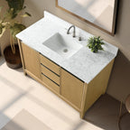 Vanity Art Bathroom Vanity with Ceramic Sink and Engineered Marble Top