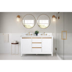 Vanity Art Bathroom Vanity with Ceramic Sink and Engineered Marble Top