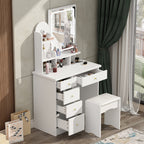 Vanity Set With Mirror and Lamp Home Makeup Dressing Table with Stool