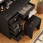 Vanity Set With Mirror and Lamp Home Makeup Dressing Table with Stool