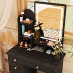 Vanity Set With Mirror and Lamp Home Makeup Dressing Table with Stool