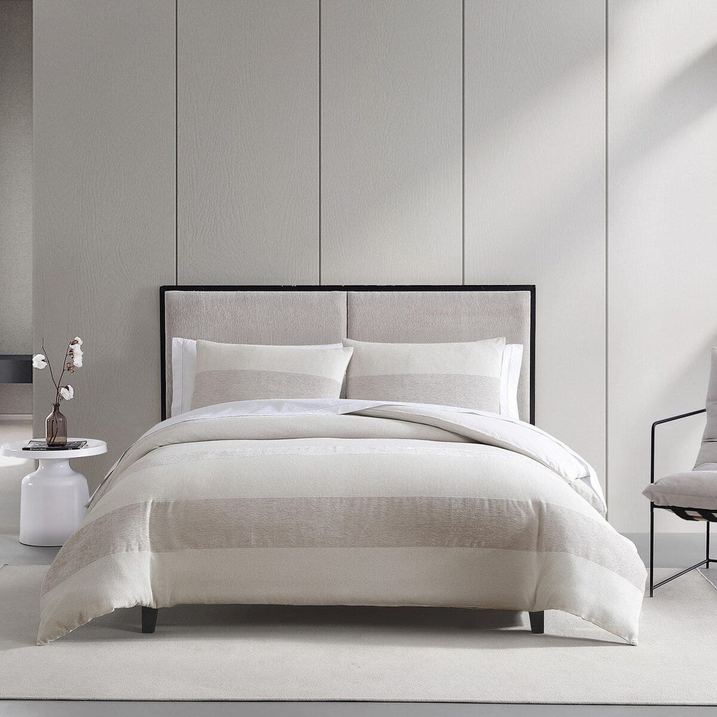 Vera Wang Chenille Waffle Stripe Beige Comforter Set