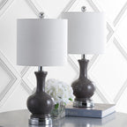 Vermont 22 Glass/Metal LED Table Lamp, White (Set of 2) by JONATHAN Y