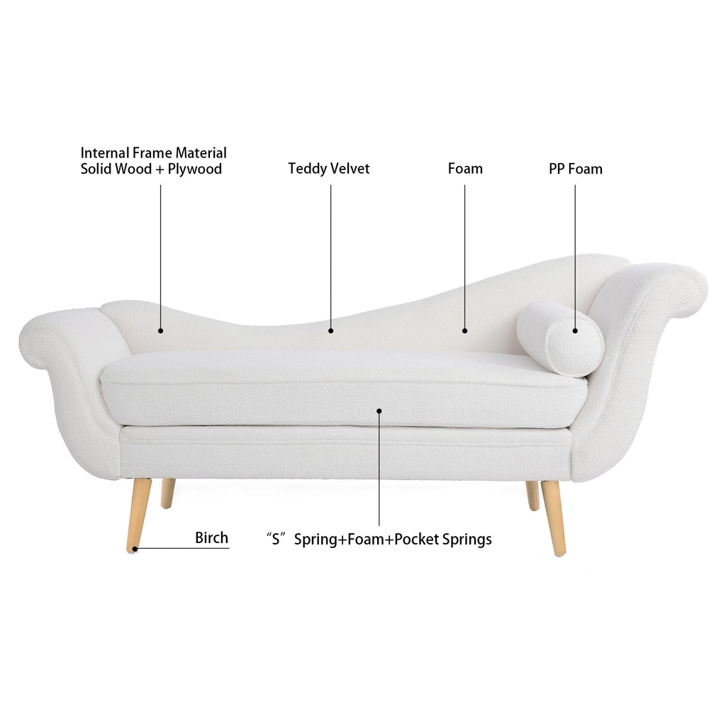 Vintage Chaise Lounge with Scroll Arms by Christopher Knight Home
