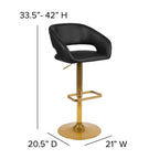 Modern Upholstered Adjustable-Height Barstool with Rounded Back