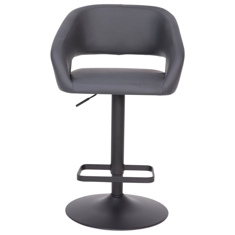 Modern Upholstered Adjustable-Height Barstool with Rounded Back