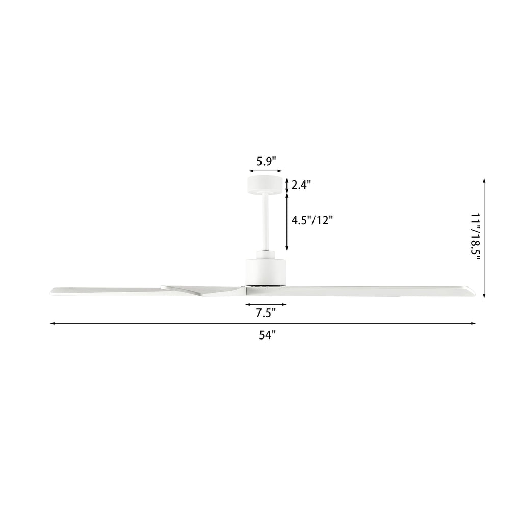 WINGBO 54 Inch DC Motor Indoor Ceiling Fan without Lights - N/A