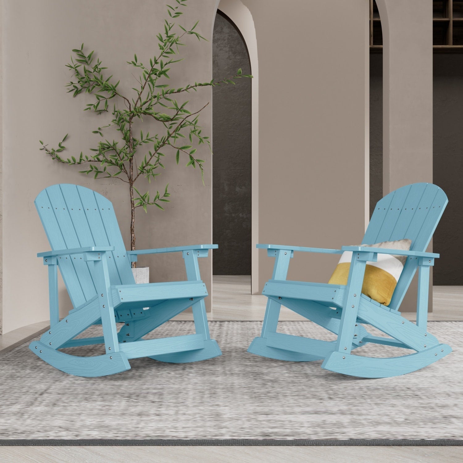 WINSOON All Weather Outdoor Rocking Chair, Set of 2