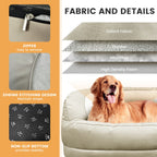 WOWMAX Waterproof Orthopedic Foam Dog Bed for Large Dogs dog couche