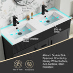 Wavy Line 30/36/48 Bathroom Vanity Set with Sink & Faucet