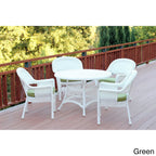 5-piece White Resin Wicker Dining Set