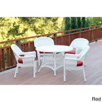 5-piece White Resin Wicker Dining Set