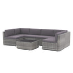 Wicker/ Steel 7-piece Outdoor Cushioned Sectional Sofa Set