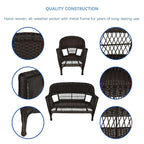 Wicker Patio 4-piece Conversation Set