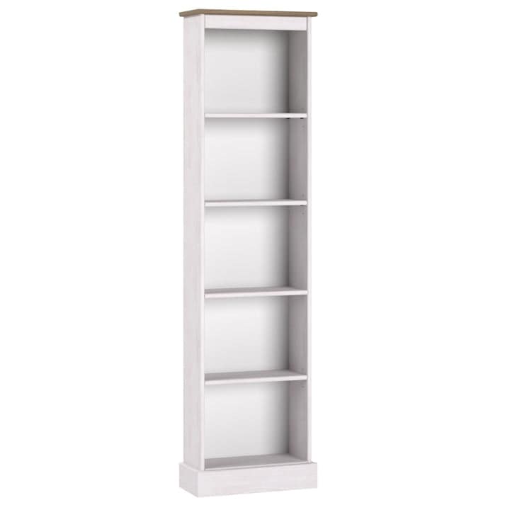 Wood Bookcase Tall Narrow Corona Collection | Furniture Dash