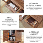 60 Farmhouse Executive Desk, Wood Home Office Desk, Computer Desk