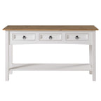 Wood Hall Table Console 3 Drawers Corona | Furniture Dash - N/A