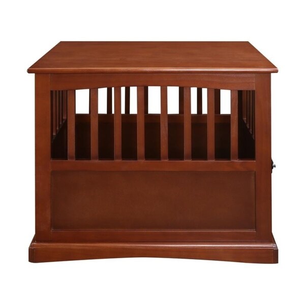 Wooden Pet Crate End Table with Lockable Door