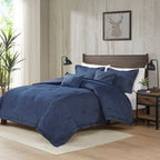Woolrich Perry Blue Oversized and Overfilled Denim Comforter Set