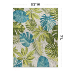 World Rug Gallery Contemporary Tropical Floral Indoor/Outdoor Area Rug