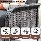 XIZZI 4-piece Outdoor Patio Furniture Conversation Set with Table