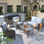 XIZZI 4-piece Outdoor Patio Furniture Conversation Set with Table