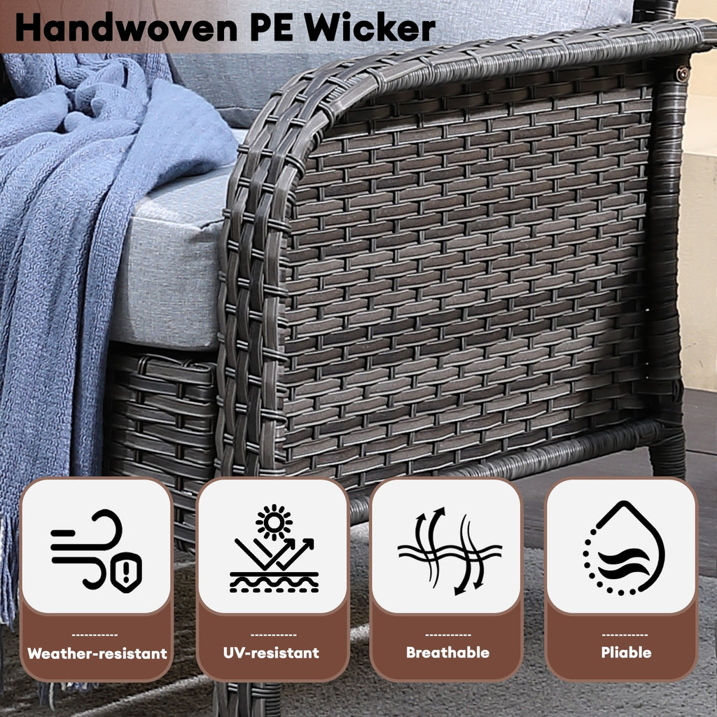 XIZZI 4-piece Outdoor Patio Furniture Conversation Set with Table